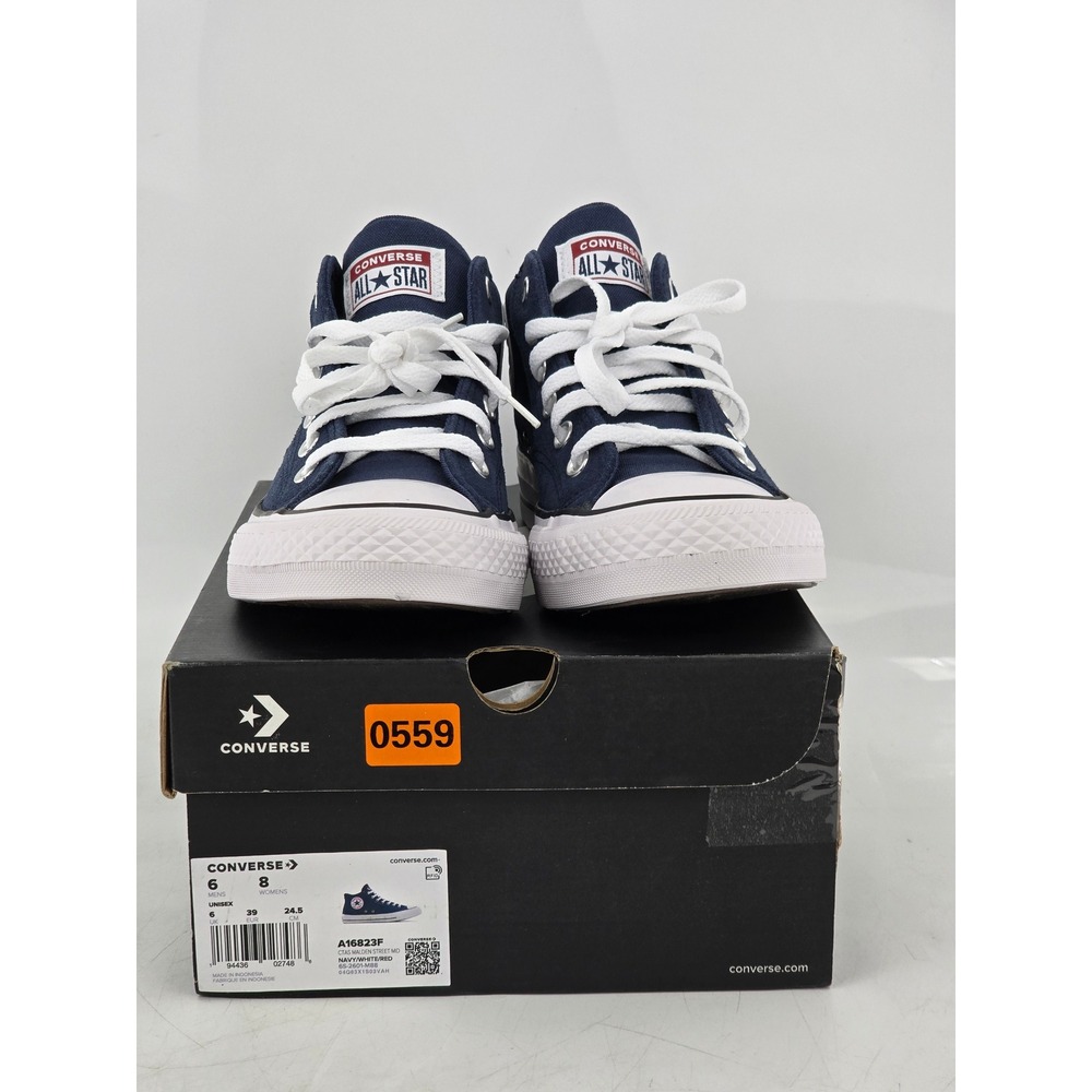 Converse Chuck Taylor All Star Malden Street Mid Mens 6 Womens 8 Navy Blue - VG - Picture 9 of 13